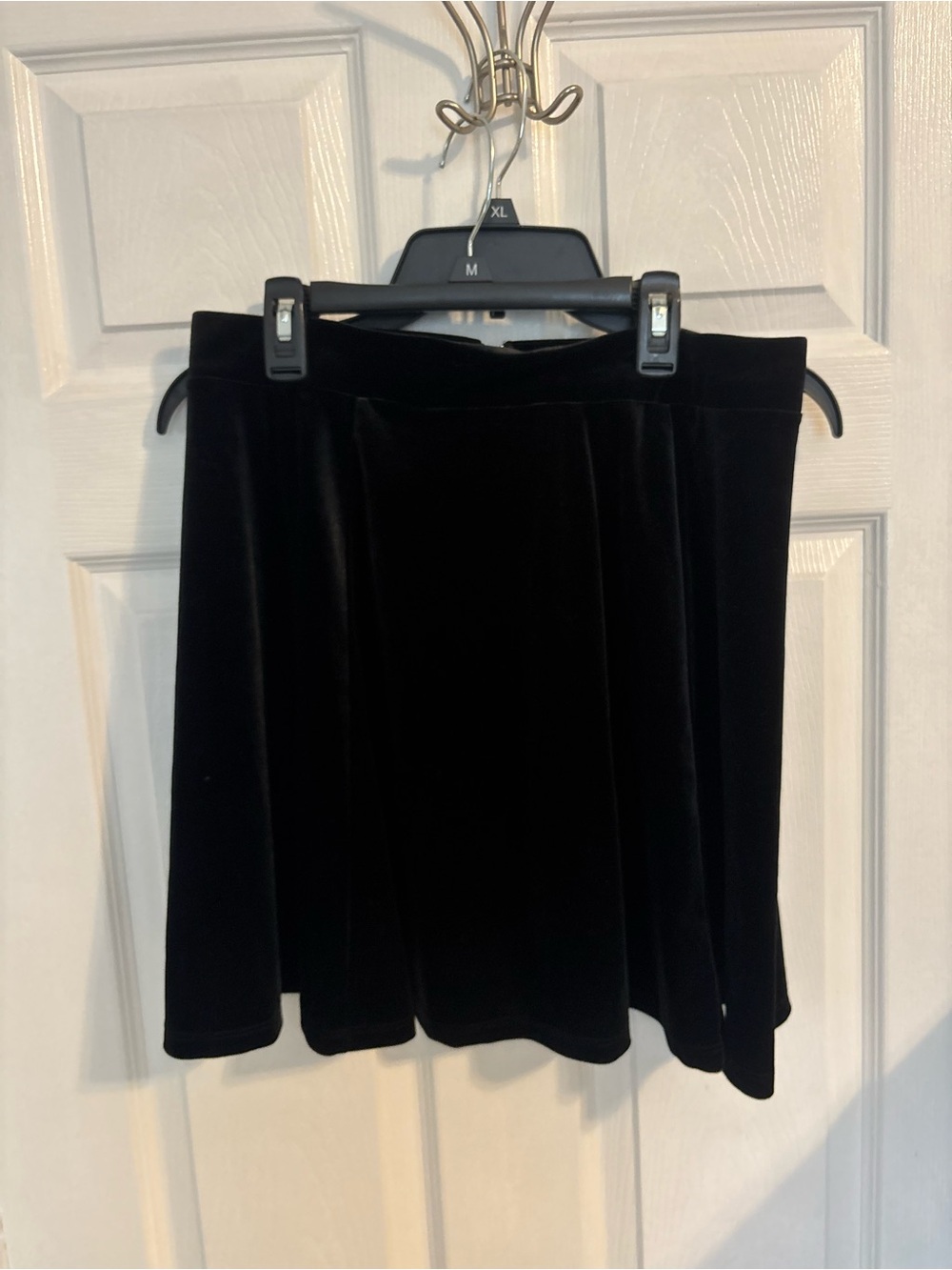 H&M Black Velvet A-Line Skirt